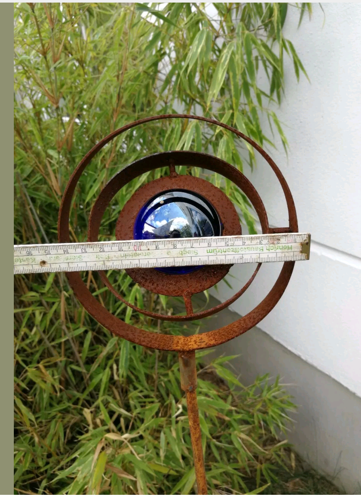 Garden stake rust flower bed stake garden glass ball glass decoration H115*14cm metal