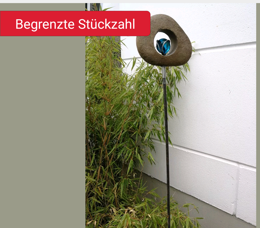 Gartenstecker Rost Beetstecker Garten Glaskugel  Glasdeko H120*14cm 029481-1 , LB