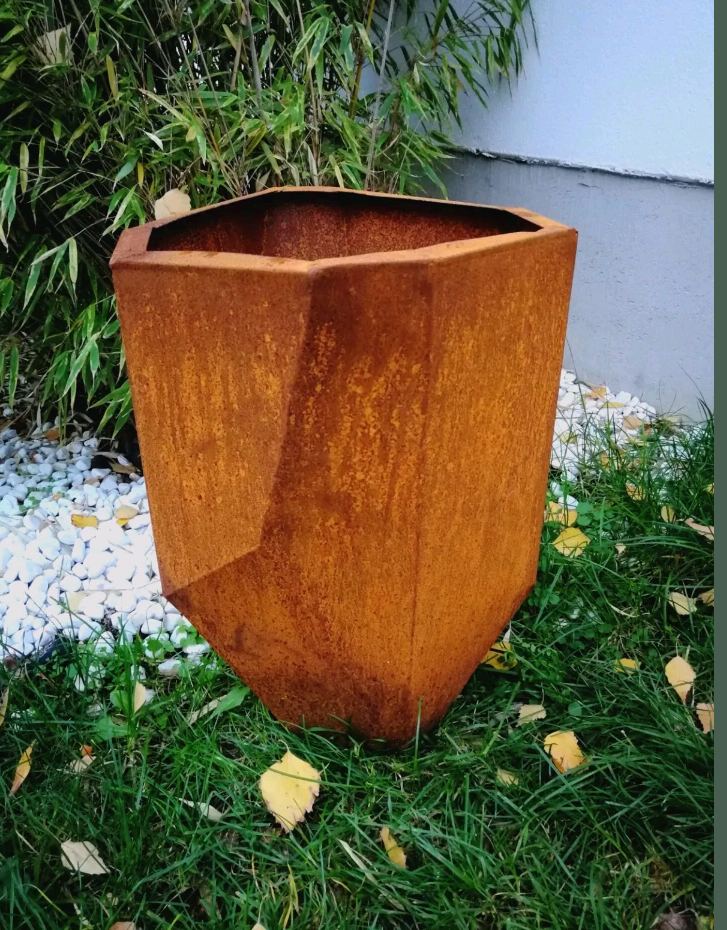 Rust plant bowl rust garden flowerpot rust planter rust 43*43*60cm 031900