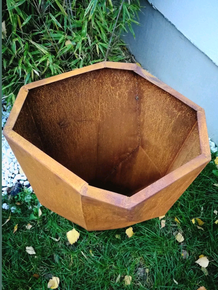 Rust plant bowl rust garden flowerpot rust planter rust 43*43*60cm 031900