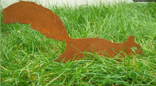 Garden rust squirrel rust garden garden stake rust decoration garden figure 43*25