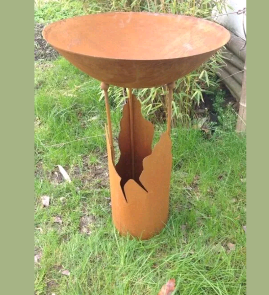 Garden rust stand for fire bowl rust plant bowl H60*23 cm metal