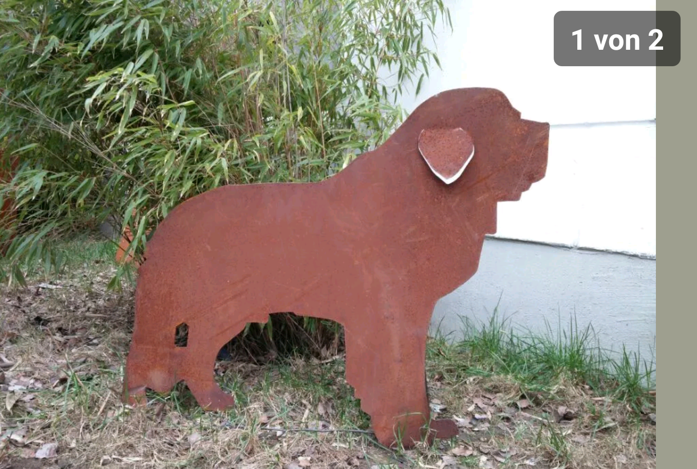 Patina Dog Garden Dog Rust Metal Garden Stake L80*H70cm 031771