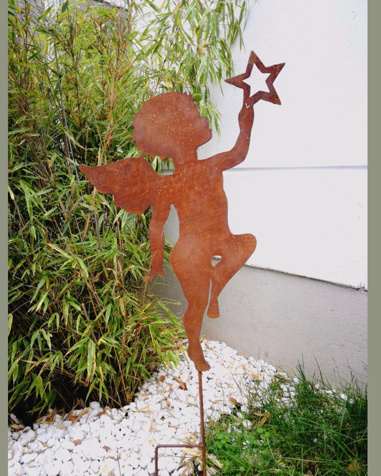 Edelrost garden stake rust bed stake garden angel rust 031203 H98*50cm 2mm