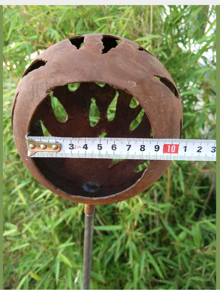 Gartenstecker Gartenkugel Edelrost Kerzenständer Gartendeko Metall Handarbeit