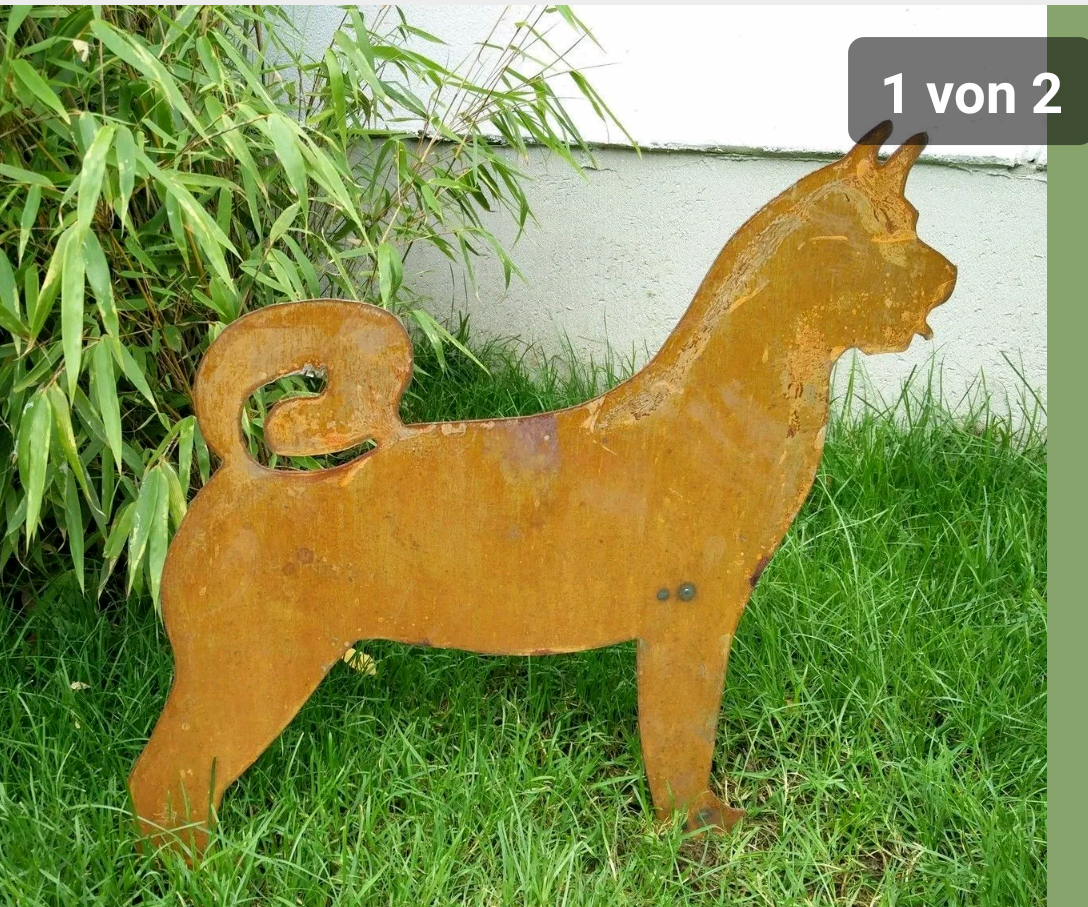 Dog rust, garden figures dog, garden dog, rust, metal, garden animal L45cm