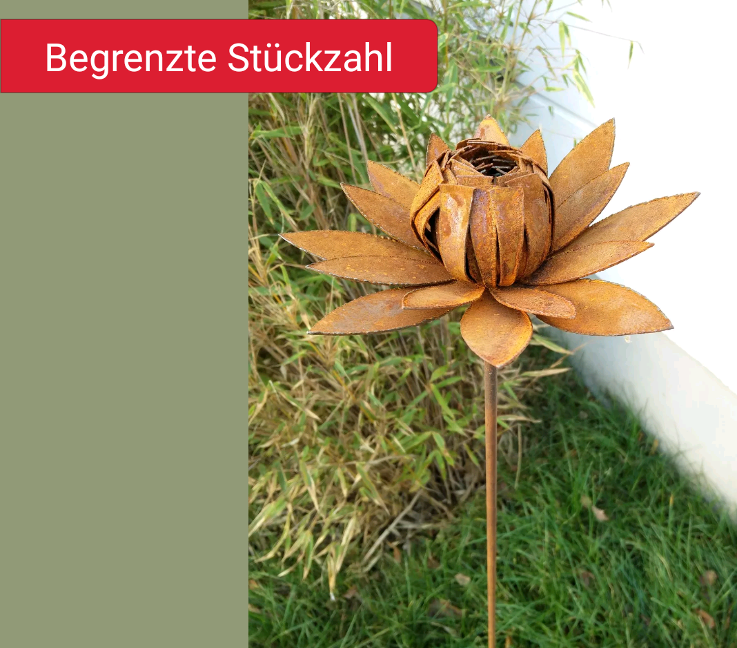 Garden stake, garden flowers, bed stake rust, garden decoration, flowers, metal 110cm 031452