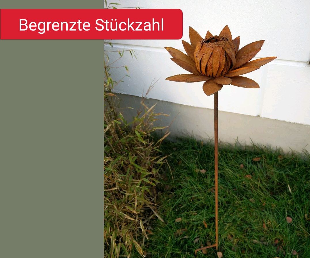 Garden stake, garden flowers, bed stake rust, garden decoration, flowers, metal 110cm 031452