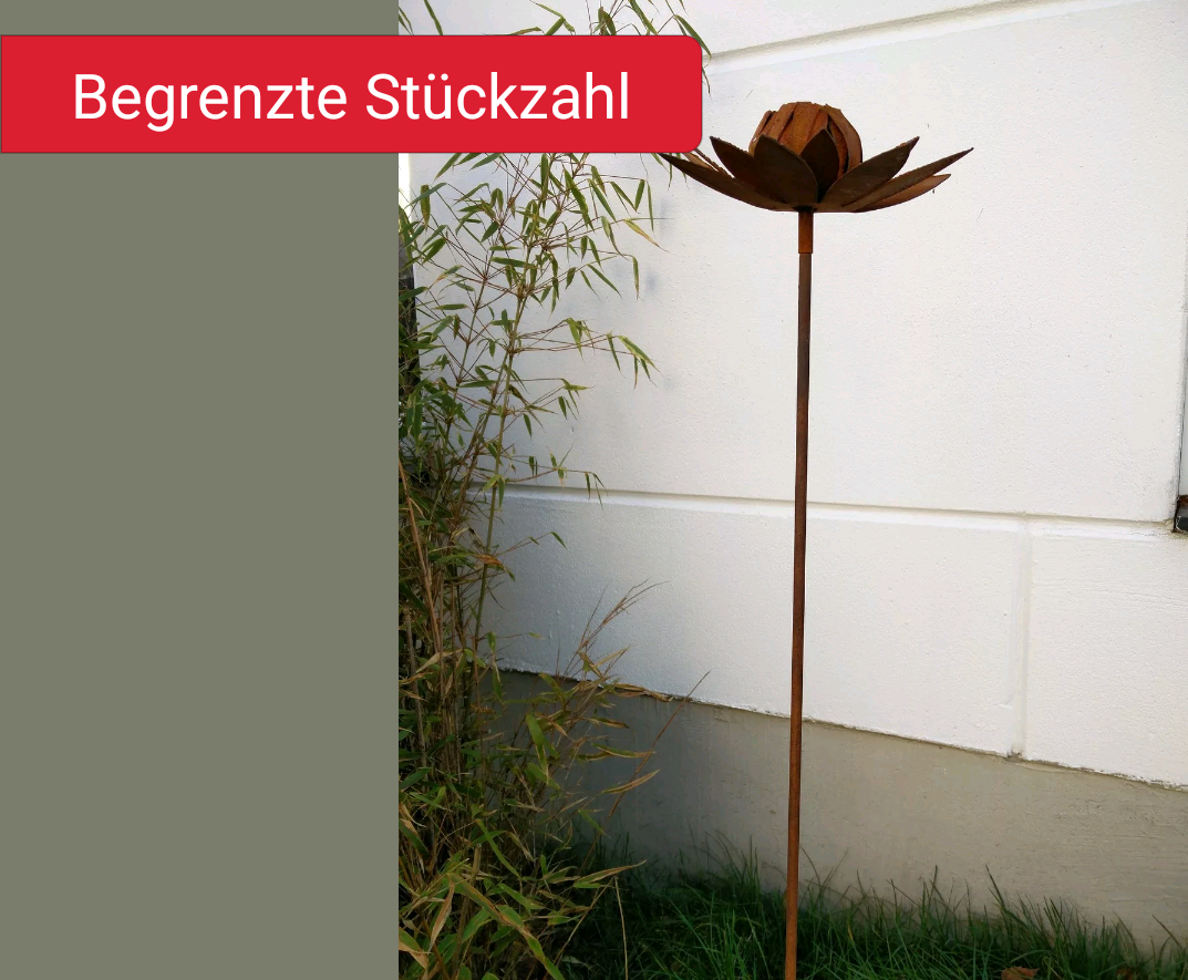 Garden stake, garden flowers, bed stake rust, garden decoration, flowers, metal 110cm 031452