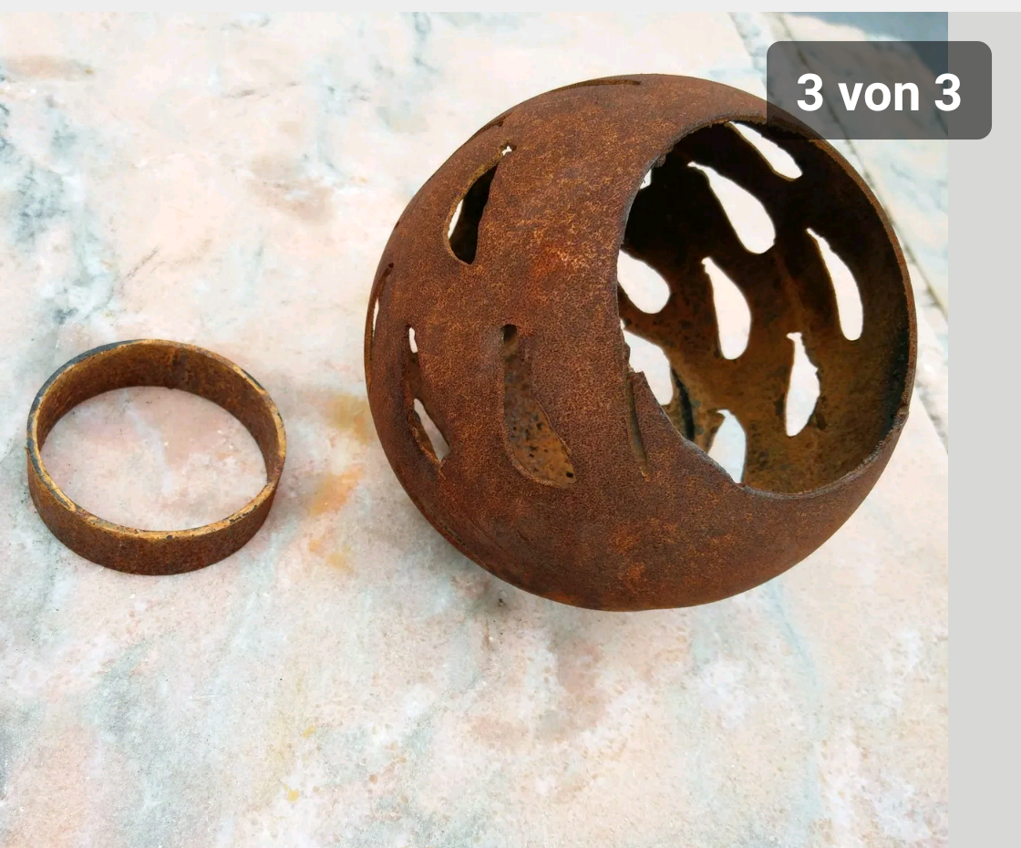 Candle bowl candle holder rust garden ball metal rust home decoration 15cm