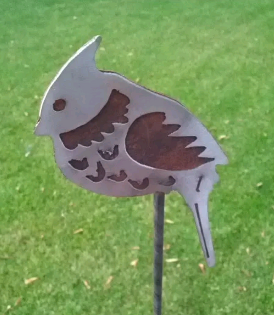 Garden stake bed stake stainless steel &amp; rust bird metal garden decoration decoration