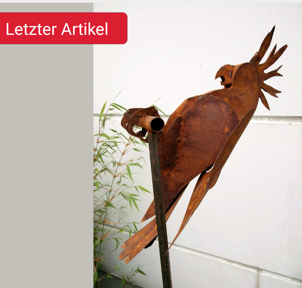 Garden stake bed stake parrot, rust, metal, garden figures, sculpture