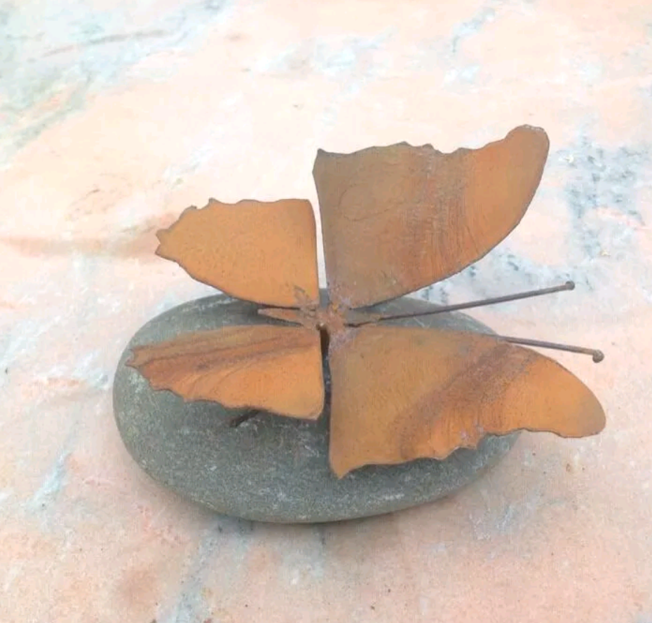 Garden decoration, stone art, stone decoration, home decoration, butterfly, garden animal, patina