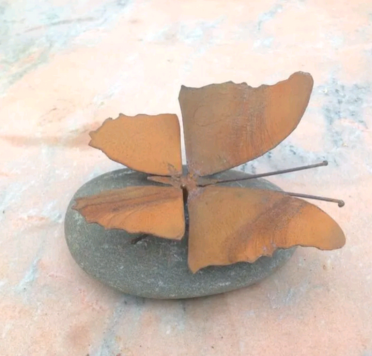 Garden decoration, stone art, stone decoration, home decoration, butterfly, garden animal, patina