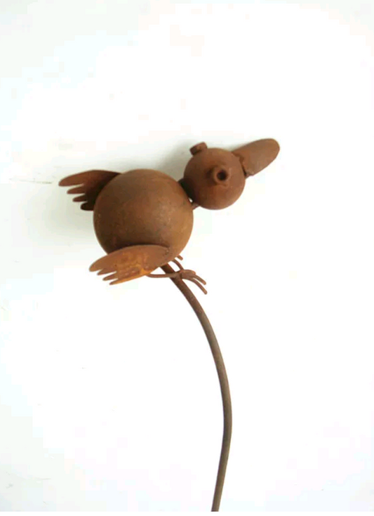 Garden stake, bed stake, garden bird, rust, metal garden animal, rust, 100cm