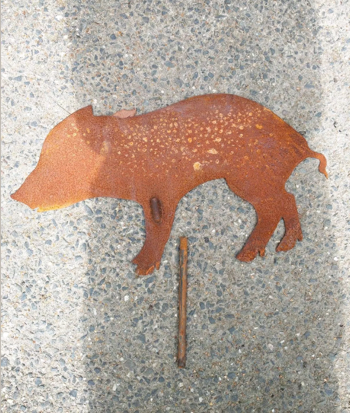 Garden figures, rust, garden decoration, metal, garden stake, garden animal rust L 44cm