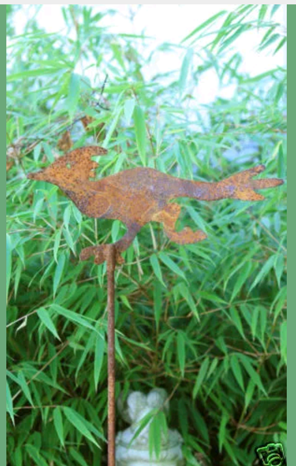 Garden stake bed stake rust rooster 120cm 029176