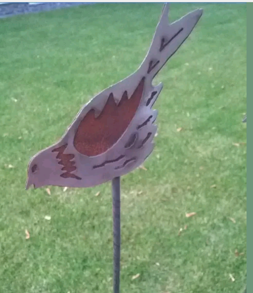 Garden stake bed stake stainless steel &amp; rust bird metal garden decoration decoration