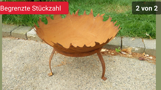 Garden fire bowl rust plant bowl rust with stand 50cm, 1mm thick