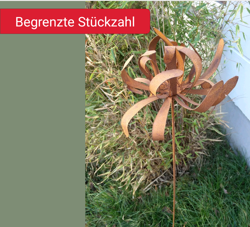 Edelrost GartenBlumen Rost Gartenstecker Blumen Beetstecker Gartendeko H115*25cm