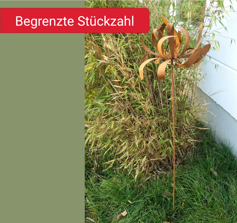 Edelrost GartenBlumen Rost Gartenstecker Blumen Beetstecker Gartendeko H115*25cm