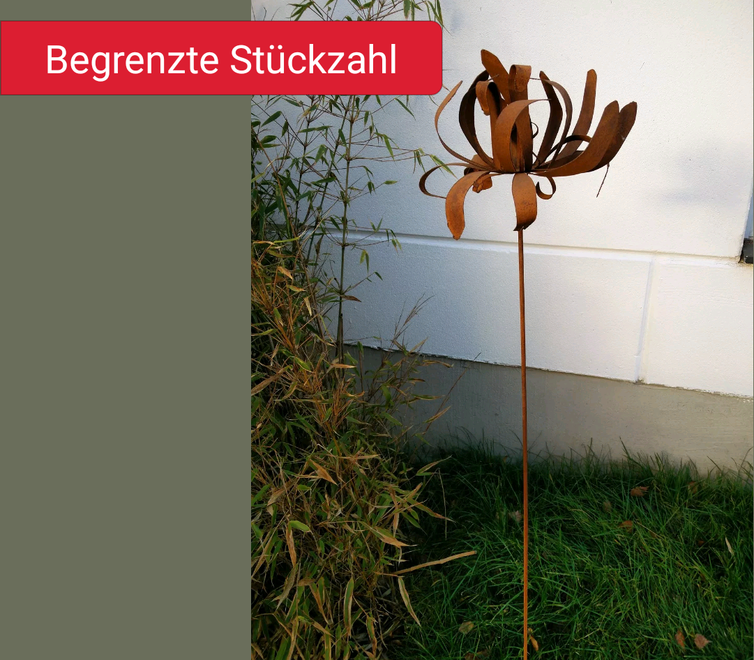 Edelrost GartenBlumen Rost Gartenstecker Blumen Beetstecker Gartendeko H115*25cm