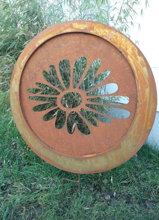 Noble rust, garden plug, lucky symbol, rust garden sculpture, garden decoration figure 74*3cm