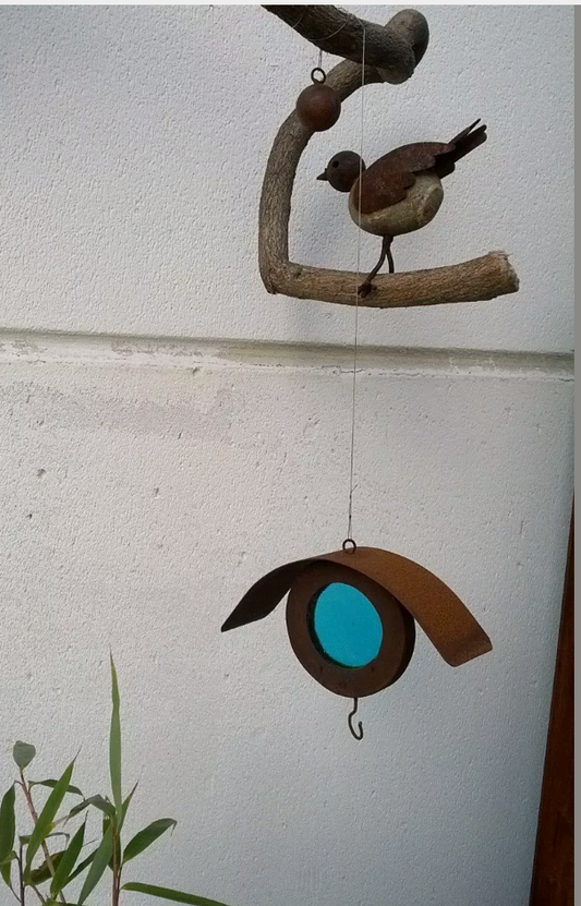 Patina,GardenDecoration,Birdhouse Bird Station Bird Feeding Station,GardenDecoration,Glass