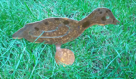 Duck, garden figures, natural colors, iron animal rust garden decoration metal