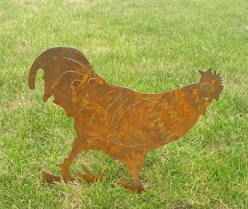 Noble rust garden rooster rust garden decoration rust garden rooster figures 40*35cm