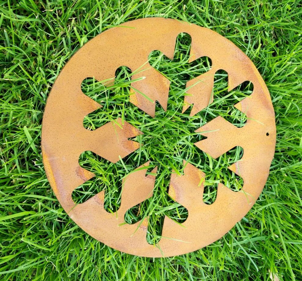 Noble rust snowflake, hanging garden snowflake, rust garden decoration, metal 25cm