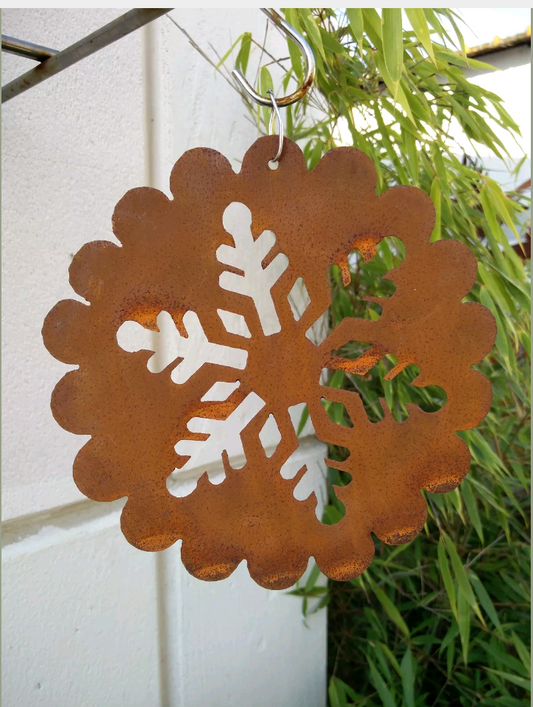 Edelrost snowflake rust, hanging garden snowflake garden decoration, metal