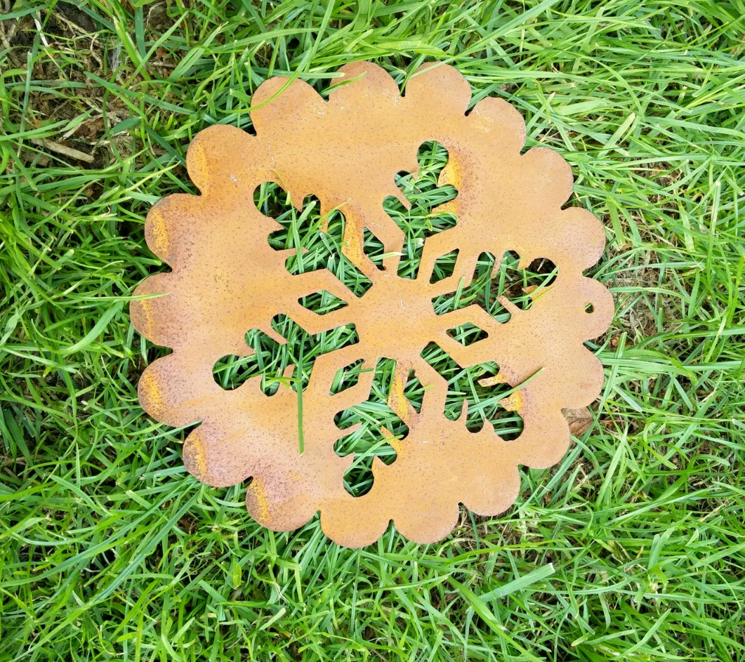 Edelrost Schneeflocke Rost, Hänger Garten Schneeflocke Gartendeko,Metall