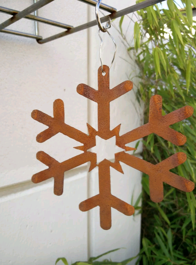 Edelrost snowflake rust, hanging garden snowflake garden decoration, metal