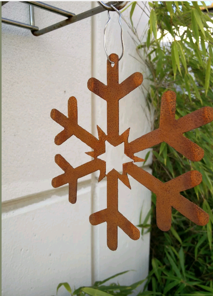 Edelrost snowflake rust, hanging garden snowflake garden decoration, metal