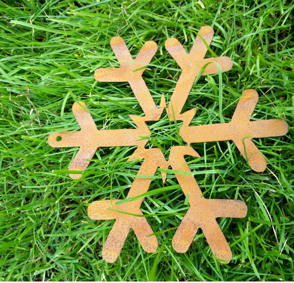 Edelrost snowflake rust, hanging garden snowflake garden decoration, metal