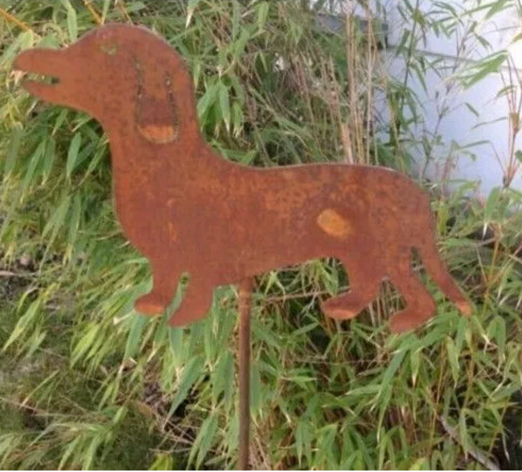 Noble rust dog garden decoration garden stake dog rust metal garden animal bed stakeH110cm