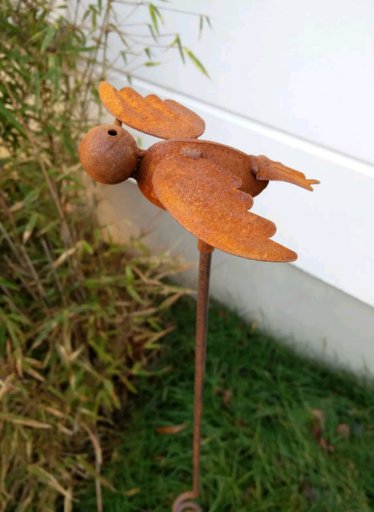 Noble rust garden stake garden bird rust bed stake garden decoration bird H100cm