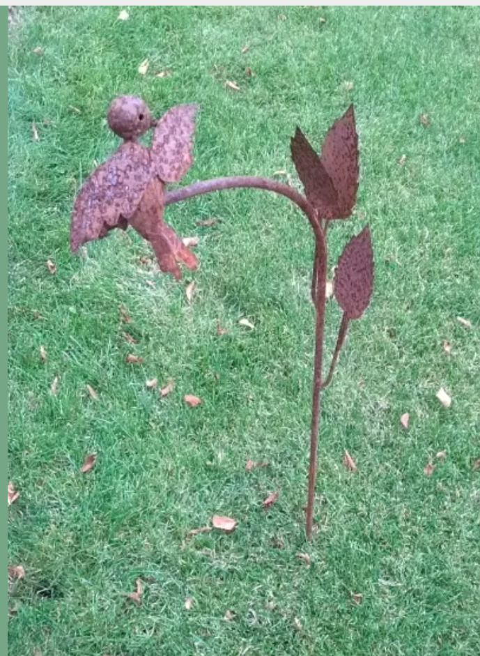 Edelrost garden stake bed stake garden bird 85cm 491 garden decoration metal