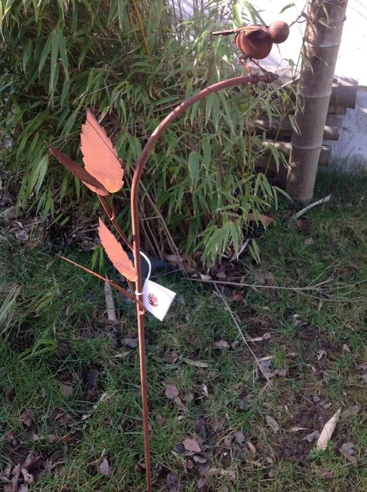 Edelrost Gartenstecker ,Gartenvogel 85cm  ， aus Metall 029491