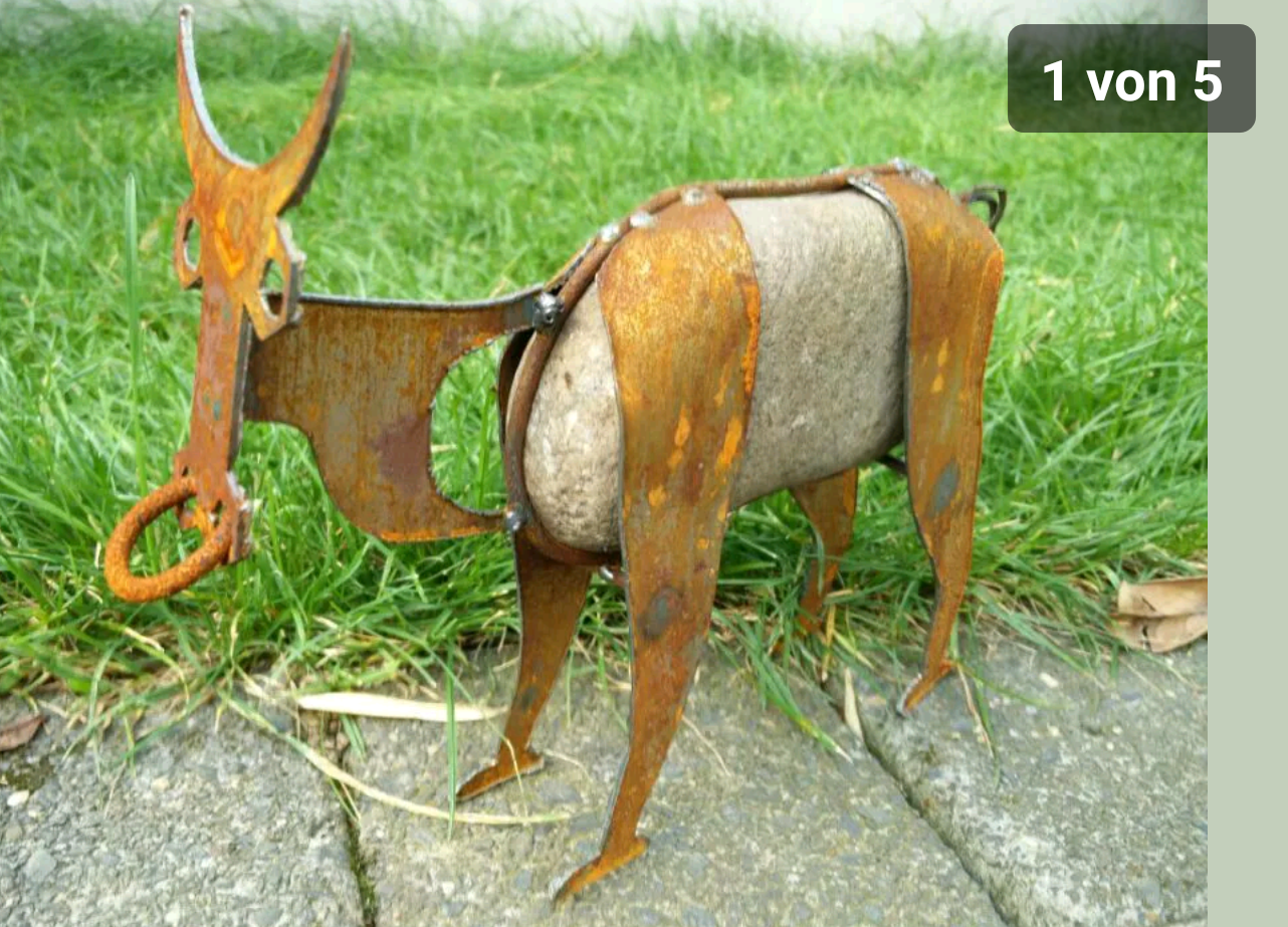 Rust garden figures cow rust garden animals garden stone metal L30*H20cm