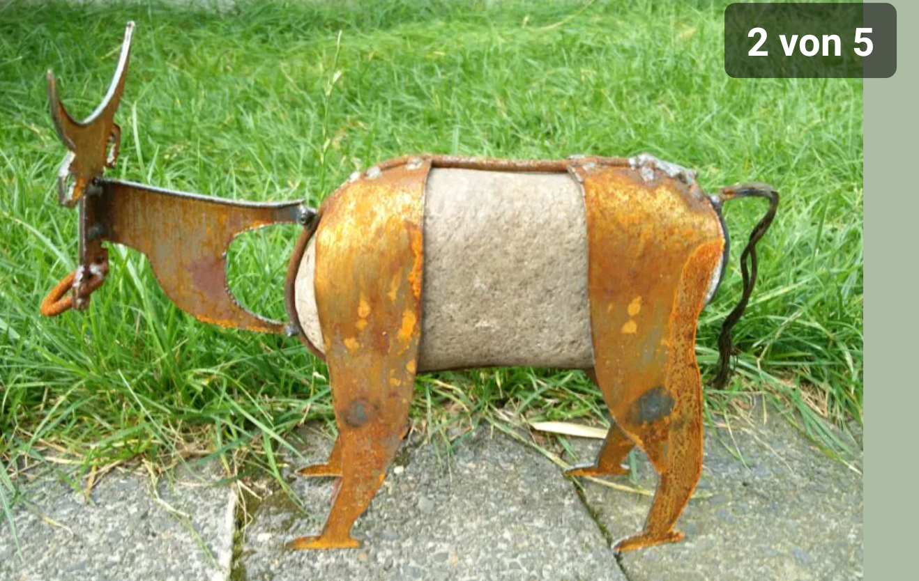 Rust garden figures cow rust garden animals garden stone metal L30*H20cm