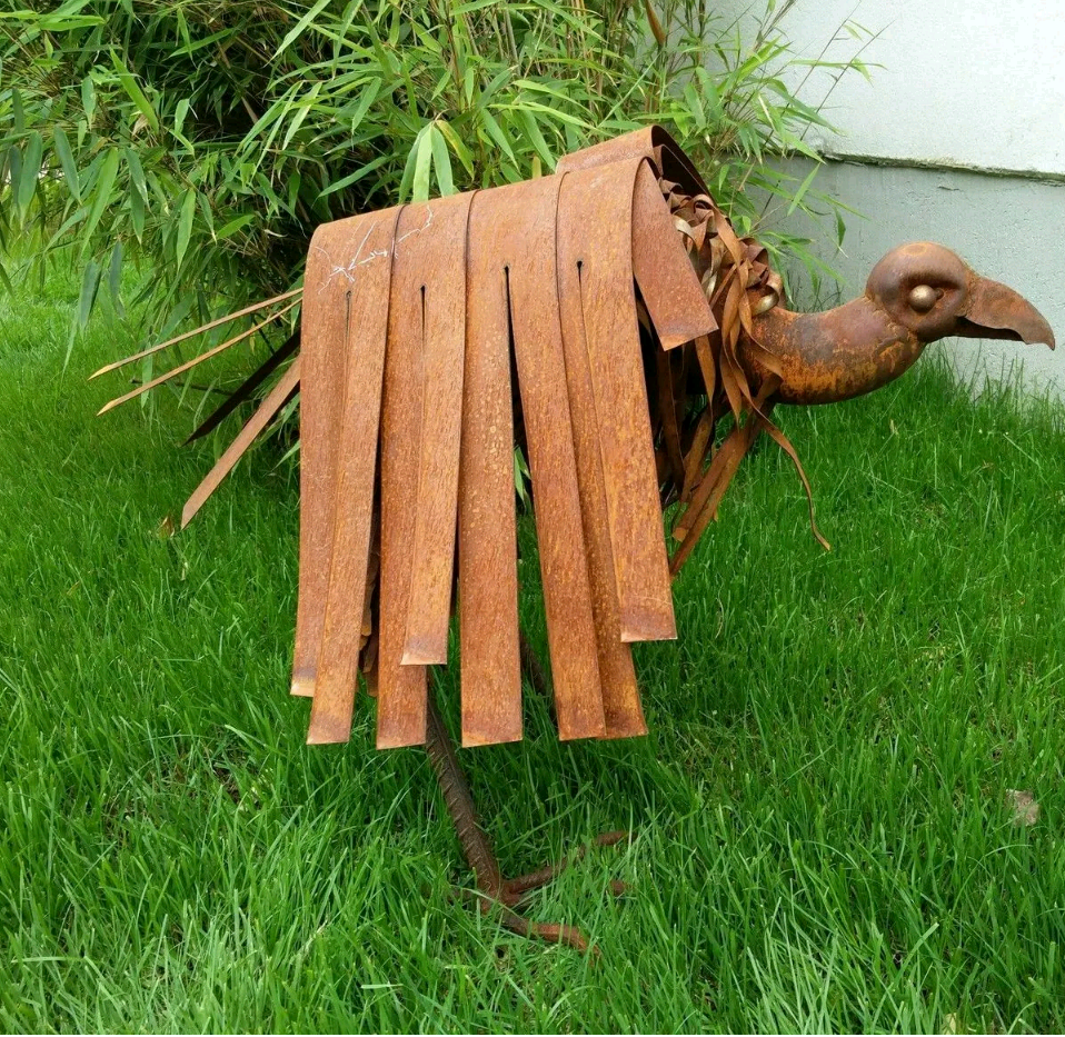 Rust garden figures, rust, rust garden sculpture, garden decoration animal, bird