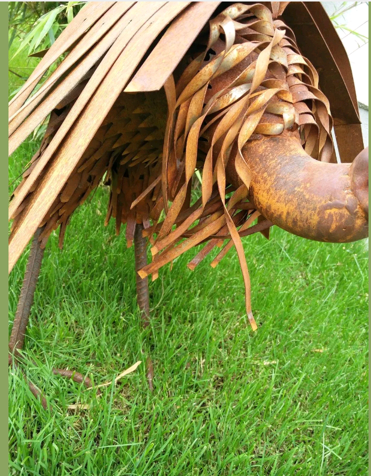 Zen Man Garten-Ente Aus Metall – Vintage-Look Mit Edelrost-Oberfläche Für Garten & Terrasse