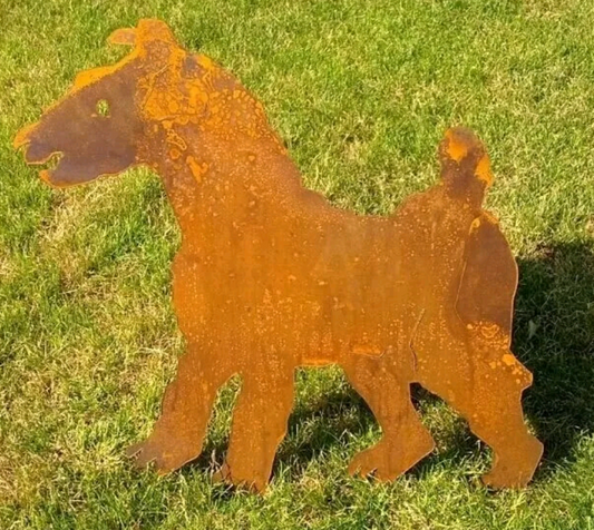 Noble rust garden dog rust garden figures dog rust garden decoration animal rust dog L60H55cm