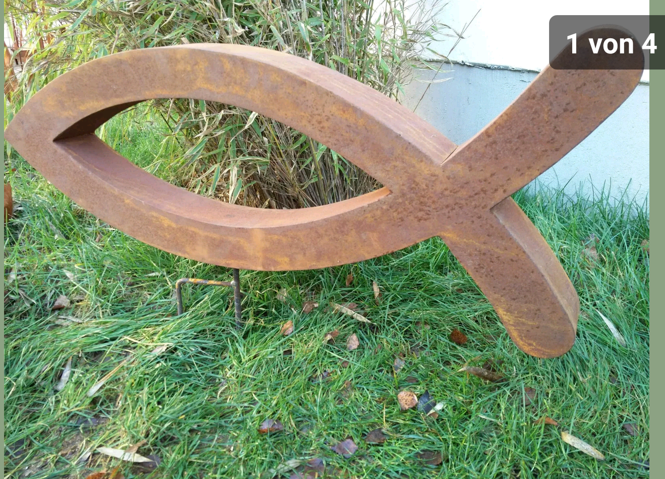 Rust garden stake, garden sculpture, rust, lucky symbol, metal, single piece B95