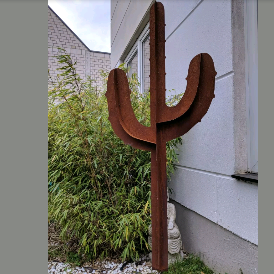 Edelrost Gartenstecker Rost Gartenskulptur Figure Kaktus 65*10.5*150cm 031990