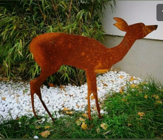 Edelrost Garden Deer Metal Rust Figures Rust Deer 031856 L60 H50cm