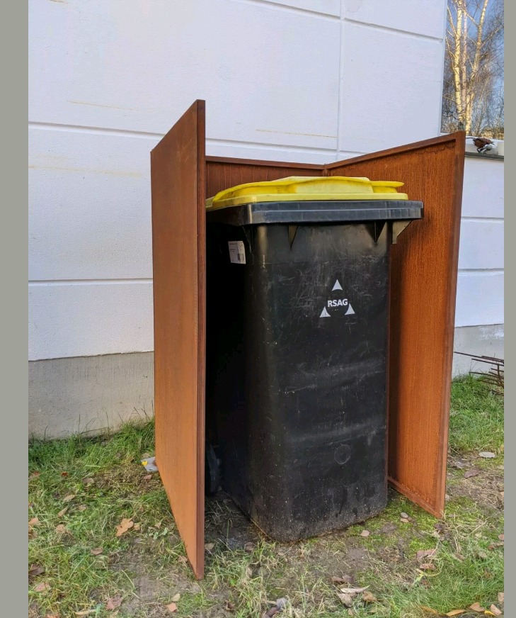 Garden rust garbage can box garbage can cover garbage can cabinet rust032018