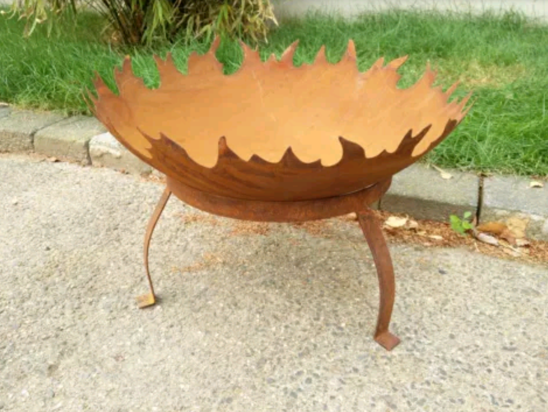 Noble rust garden fire bowl rust plant bowl 60cm1.8mm with stand d=30cm